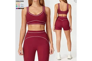 XW-AWX8003 OEM ODM Custom Ropa Deportiva Mujer High Quality Gym Fitness Tank Top Contrast Color Soft Women Pilates Yoga Bra