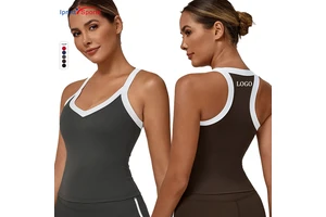 Custom Logo Women Fitness Yoga Wear Running Tank Top Quick Dry Padded High Support Gym Sport Tank Top Women