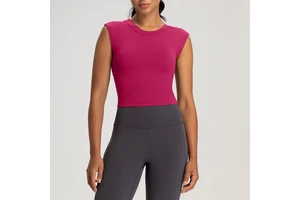 Women's Summer Yoga Tank Top with Back Hollow and Tight-fitting Sporty Sleeveless T-shirt Breathable Knitted Casual