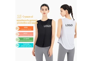 Lu Women Summer Quick-Dry Loose Sports Top Yoga Wear Sleeveless T-Shirt Cover-Up Sun Protection Training Running Tank Top