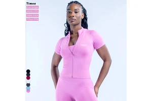 2026 Spring Summer New Full Zip Short Sleeve Sports Top Women Slim Fit Quick Dry 4 Way Stretch Cropped Yoga Jacket