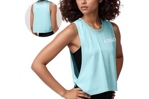 Aoyema Custom Womens High Quality Lightweight Loose Sleeveless Workout Gym Fitness Running Casual Solid Tank Top for Sports Wear