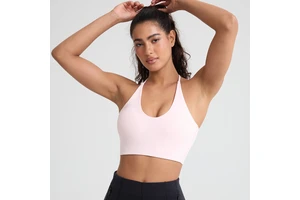 Women's Lightweight Breathable Sports Yoga Vest Built-in Bra Quick Dry Four-Way Stretch Halter Neck Tank Top for Summer Fitness