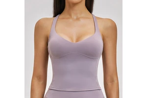 New Arrival Woman'S V Neck High Support Hollow Out Sports Bra Solid Slim Quick Dry Gym Yoga Top
