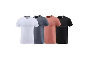 Custom Men's Casual T-shirts Wholesale Printed Blank Tops Wicking Tight Quick-Drying Yoga Shirts