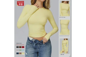High Strength Fitness Long Sleeve Top 8519 Winter Yoga Running Sports Apparel Breathable Comfortable Brushed Sports