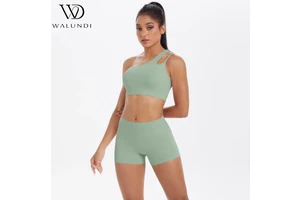 Yoga Set New Design Women's Fitness Suit One-shoulder Beautiful Back Tight Buttocks Lift Quick-dry Running Fitness Two-piece Set