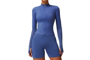 Hot Sale Women's Zipper Tight Quick-Drying Breathable Sports Tops Training Long Sleeved Yoga Wear Seamless Design Yoga Jackets