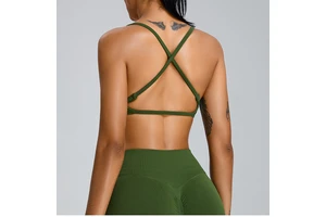 2025 Seamless Yoga Top Women's Breathable Yoga Suit Quick Drying Running Sports Bra Cross Back Fitness Vest