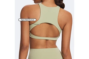 Custom Logo Yoga Active Naked Feeling Soft Quick Dry High Intensity Sports Bra Hollow Out Tight Running Training Crop Tank Tops
