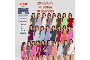 Yian 40 Colors Women's Seamless Short Sleeve Workout Top, Crew Neck Compression T-Shirt, Buttery Soft Stretchy Gym Yoga Tee