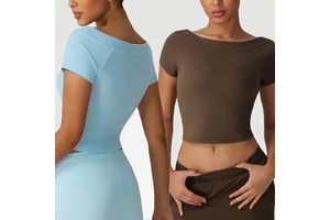 YIYI Summer Round-neck Women's Sports Top SKINNY Comfortable Female Short Sleeves High Elastic Quick Dry Women's Yoga T-shirts