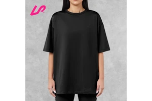 Wholesale High Quality Women's Short Sleeves T-shirt Stretchy Recycle Fabric Oversized Tee Dropped Shoulders Gym Workout Top