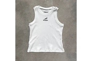 QIANSHI Custom Embroidery Waffle Cotton Sleeveless T Shirt Muscle Stringer Fitness Tank Top Men Tight Ribbed Gym Running Vest