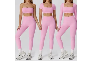 Sports Bra And Legging Butt Lifting Fitness Yoga Sportwear Women Yoga Seamless 5 Piece Scrunch Butt Workout Sets