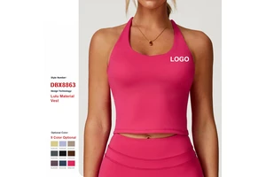 Custom High Quality Cross Backless Yoga Vest Quick Dry Breathable Women'S Tight Yoga Tops Gym Outdoor Fitness Sports Bra