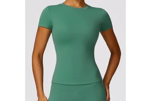 Athletic Sportswear Clothing Women's T Shirts Slim Skinny Fitted Crop Tops Yoga Tees Customer Demands T-Shirts Ladies