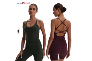 Super Soft Women's High Quality Halter Sports Crop Tops Cross Back Beauty Back Sexy Vest with Special Design for Yoga and Gym