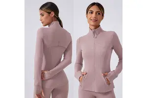 Autumn Yoga Long Sleeve Sportswear Tight Zipper Jacket Outdoor Tops Training Running Sports Winter Gym Fitness Clothes
