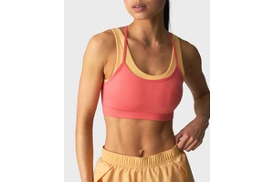 Double Layer Color Block Breathable Seamless Sports Bra Moisture Wicking Anti Microbial Compression Gym Tank Tops