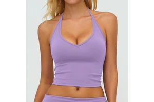 New Design Brushed Yoga Vest Round-Neck Halter Slim Fashion Sports Tank Top Outdoor Running Sports Bra