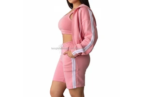 Wholesale Women's 5-Piece Solid Seamless Ribbed Off-the-Shoulder Quick Dry Spandex/Nylon Gym Set Custom Logo Backless Yoga