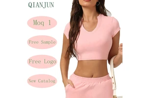 Outdoor Casual Women Quick-Drying T-Shirt for Running Sports Slim-Fit Yoga Fitness V-Shape Neck Versatile Tank Crop Top
