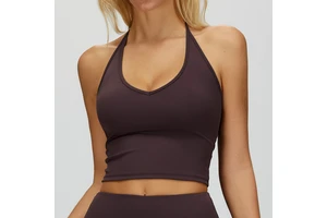 Sexy Neckline Yoga Tank Top Breathable Hollow-Backed Skinny Fit Four-Way Stretch Quick-Dry Running Casual Versatile Front
