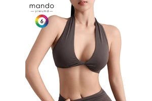 Best-selling High-Quality v Front Cross Halter Sports Bra Women's Deep V-Neck Sexy Yoga Bra Gym Workout Clothes