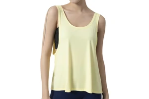 Women's Eco-Friendly Breathable Sweat-Wicking SMART FABRIC Plaid Set Loose Fitness Gym Running Yoga Vest Silky Sleeveless Top