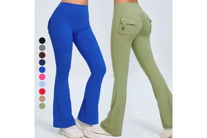 New Arrival Women's Solid Breathable Boot Cut High Waisted Flare Leggings Spandex/Nylon Four-Way Stretch Quick Dry Plus Yoga