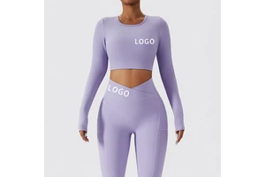 Customized logo Fitness Yoga Top Women's Stretch Quick Drying Sports Top Crop Top with Tank Short Long Sleeve 3 Types
