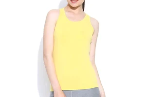 Breathable Stretch Fit Women's Casual Athletic Gym Tank Top with Front Logo for Workout Yoga & Daily Active Wear