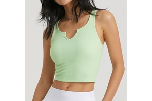 Nylon Spandex Ribbed Fabric Slim Yoga Sports Vest Women With Chest Pad Sleeveless Yoga Wear Tops Running Fitness Underwear Vests