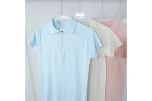 Women's Yoga Clothes Golf Half Zipper Short Sleeved T-shirt Sports Running Speed Drying Clothes