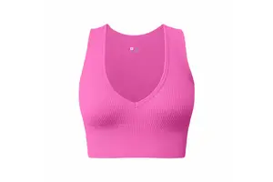 Wholesale Sexy Deep V Seamless Ribbed Vest Style Yoga Tops High Quality Lightweight Breathable Plus Size Clothing womens clothing
