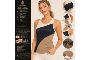 Women Color Block Racerback Tank Top Quick Dry Stretch Fitness Workout Yoga Tank Tops Ladies Sleeveless Sports Vest