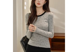Women's Elegant Peplum Top with High Neck and Long Ruffled Sleeves 100% Cotton Casual Blouse for Fall Winter