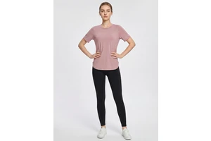 Loose Fit Women Moisture Wicking Quick Dry Yoga Sports Top, Casual Comfortable Loungewear Gym Tee, Customizable