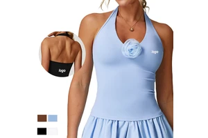 Backless Yoga Vest with Chest Pads Quick-drying Tight-fitting Off-the-neck Fitness Top Running Sports Cross Sport Tops Dames
