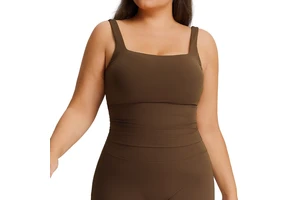 Women's High Elastic Tight Quick-drying Spandex/Nylon Solid Color Simple Design Sports Vest for Fitness Yoga Large Size
