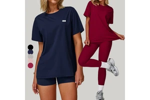 Women's Wholesale Custom Logo Quick-Dry T-Shirt Loose Fit Yoga Running Gym Tee,Breathable Outdoor Sports Top,Casual Short Sleeve
