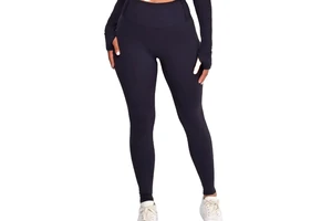 Factory Price Thick High Elastic Waist Solid Plus Size Compression Leggings Tights Full Length Spandex/Nylon Keep Warm Pants