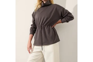 Customizable Yoga Top Women High Collar Long Sleeves Drawstring Closure Fitness Running Active Outings for Women