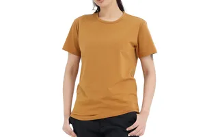 Custom Women Solid Color Round Neck Short Sleeve T Shirt Slim Fit Cotton Casual Summer Basic Top Comfortable Everyday Wear