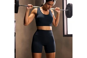 Seamless Sports Suit Women Quick-Drying Fitness Shockproof Vest Running Yoga Fitness Wear Bra Shorts Set