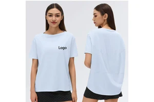 Newest Women's Loose Fit Boat Neck Short Sleeve T-shirt Leisure Outdoor Yoga Wear Running Quick Dry Soft Summer Women's T-shirts