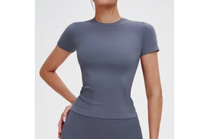 Yoga Short-sleeved Round-neck Comfortable Sports Tight Yoga T-shirt for Outdoor Running and Sports Wear 5081