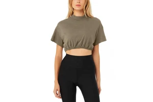 Crop Top Ladies Workout Gym Sports Women New Yoga Wear Sports Ladies Yoga Short Sleeve T-Shirt