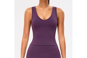 European American Sanding Tight Yoga Tank Top Women's Spandex/Nylon Solid Quick-drying Breathable Fitness High-strength Outdoor